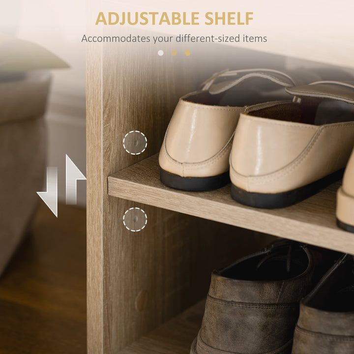 MCL Shoes Cabinet Bench Hidden Storage Padded Seat Organiser Footwear Rack Hallway Oak Tone