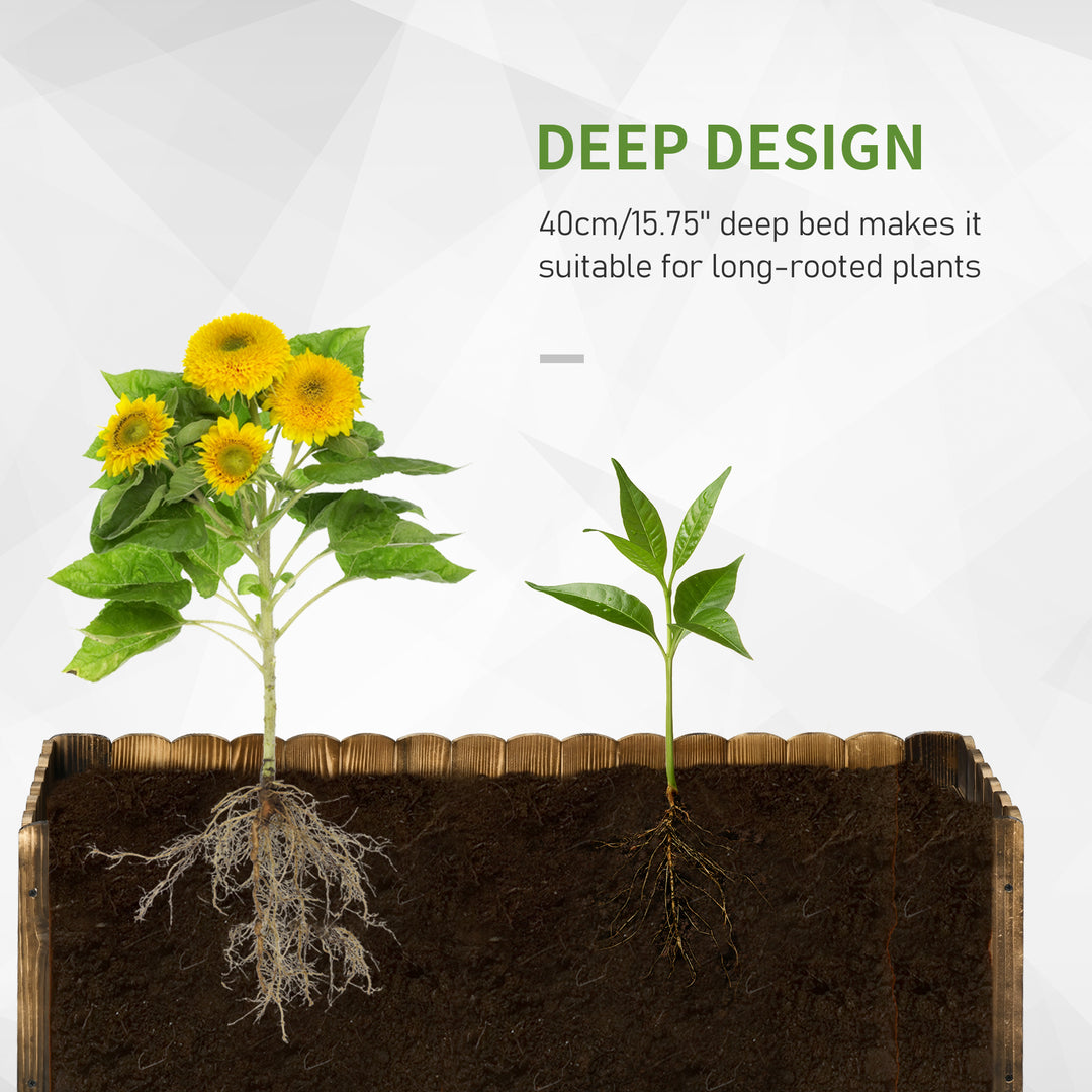 172L Raised Garden Bed, Wooden Rectangle Planter Box, Outdoor Herb Vegetable Flower Pot (120L x 40W x 40H cm)