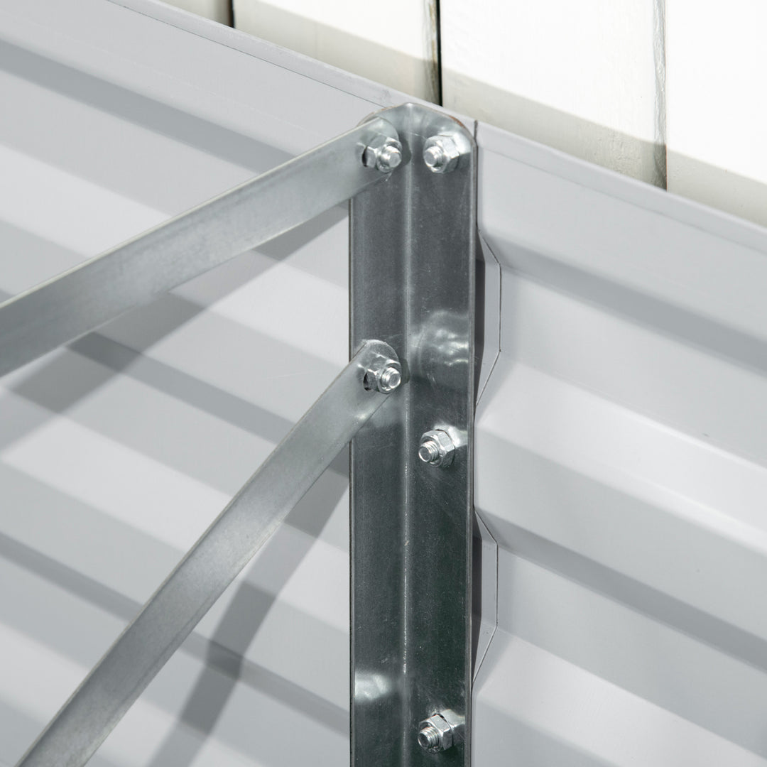 Raised Beds for Garden, Galvanised Steel Outdoor Planters with Multi-reinforced Rods, 180 x 90 x 59 cm, Light Grey