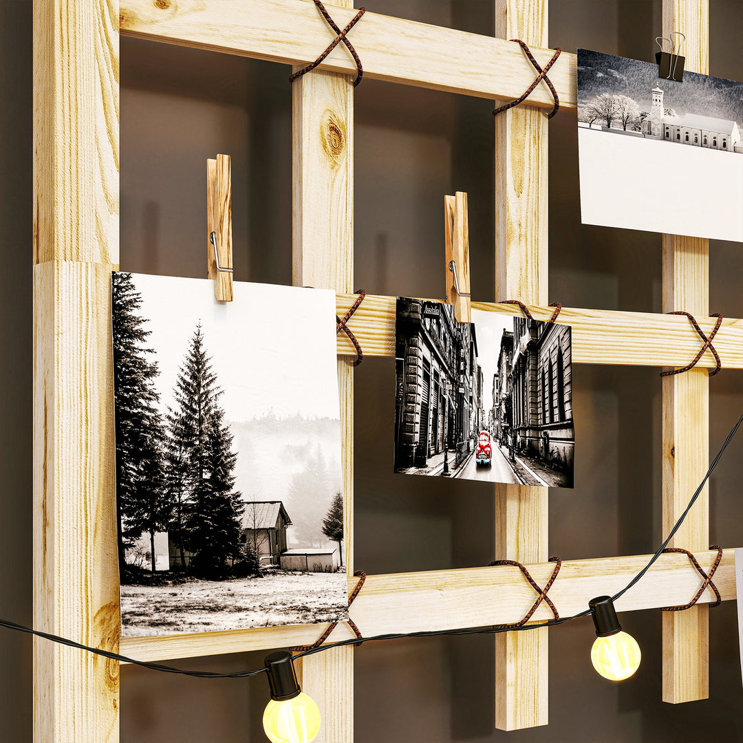 Wooden Trellis Planter, Raised Garden Bed with Wheels, to Climb and Grow Vegetables, Herbs and Flowers, Natural