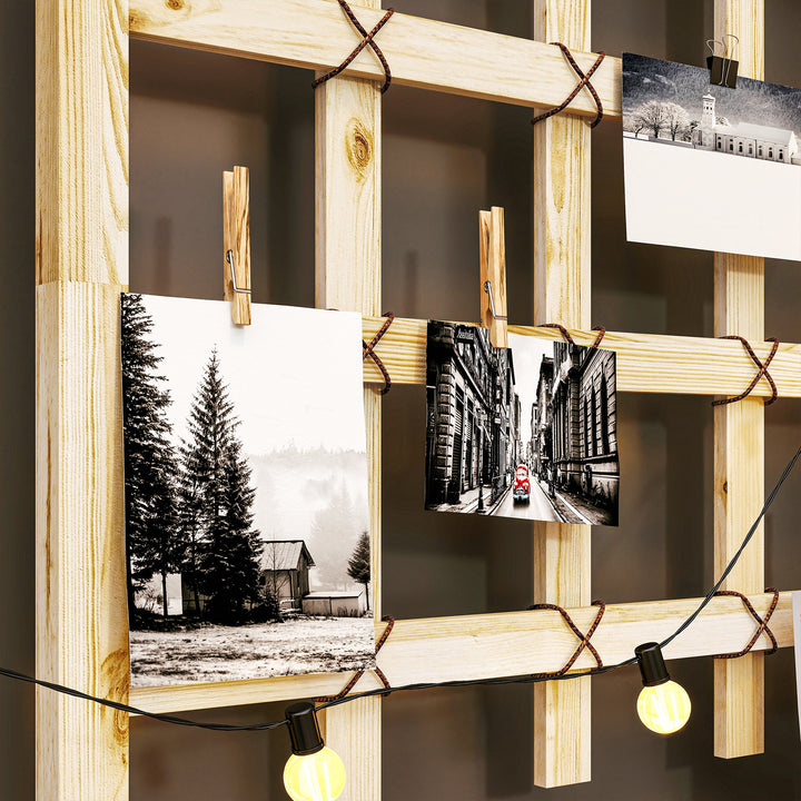 Wooden Trellis Planter, Raised Garden Bed with Wheels, to Climb and Grow Vegetables, Herbs and Flowers, Natural