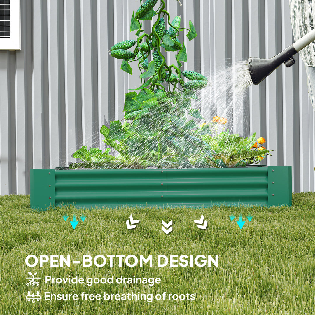 180 x 90cm Galvanised Steel Open Planter - Green