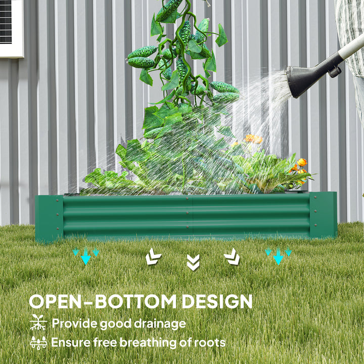 180 x 90cm Galvanised Steel Open Planter - Green
