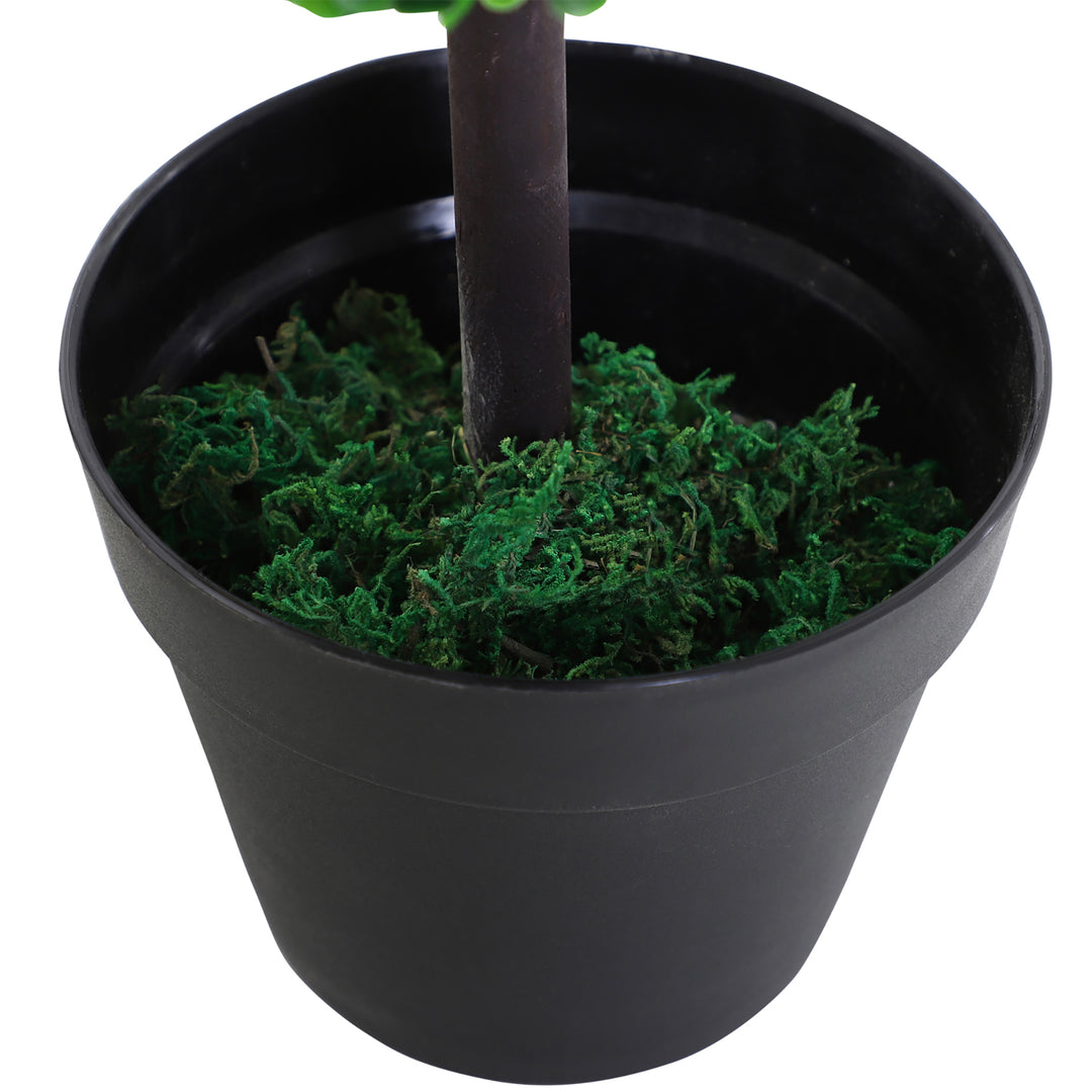 Artificial Plants Honeysuckle Flower in Pot Fake Plants with Curved Boots for Indoor 15x15x150cm White