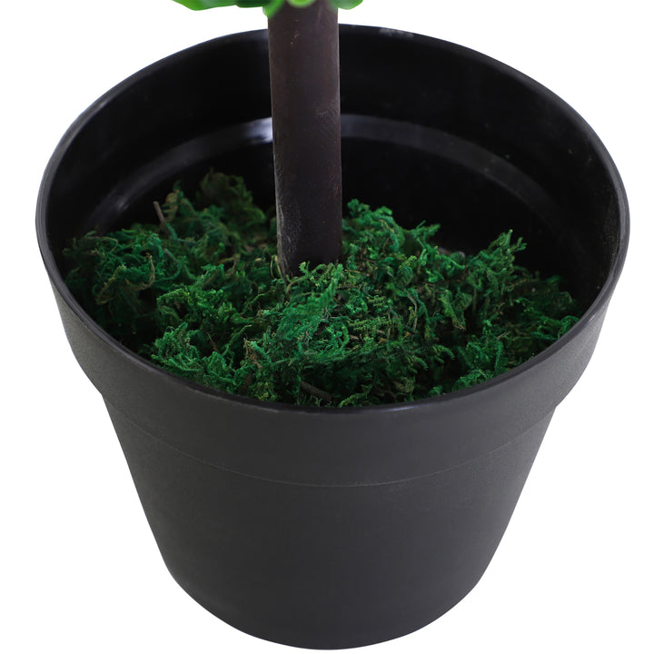 Artificial Plants Honeysuckle Flower in Pot Fake Plants with Curved Boots for Indoor 15x15x150cm White