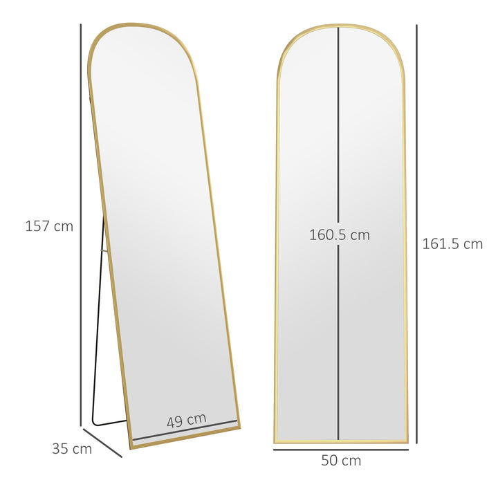 162cm Aluminium Frame Standing Mirror - Gold