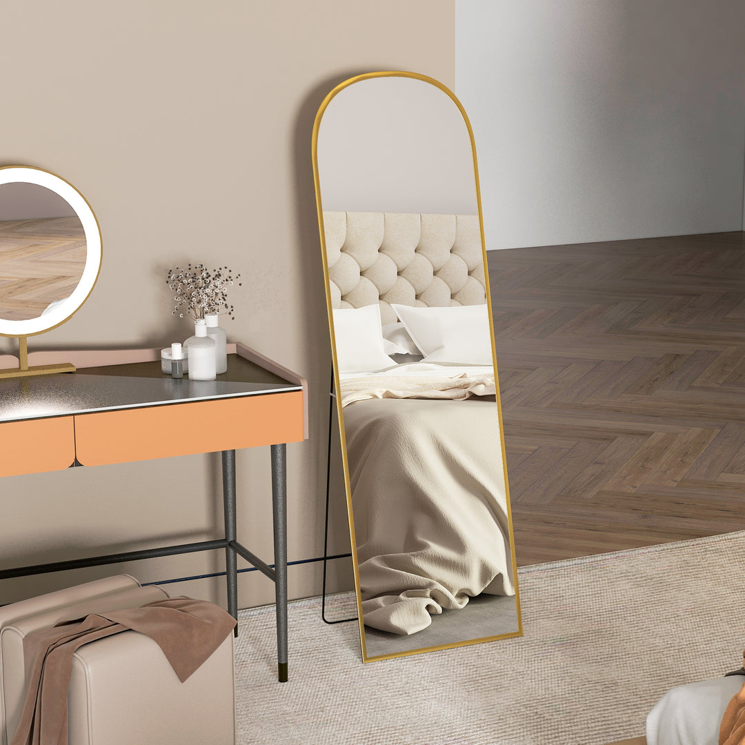 162cm Aluminium Frame Standing Mirror - Gold