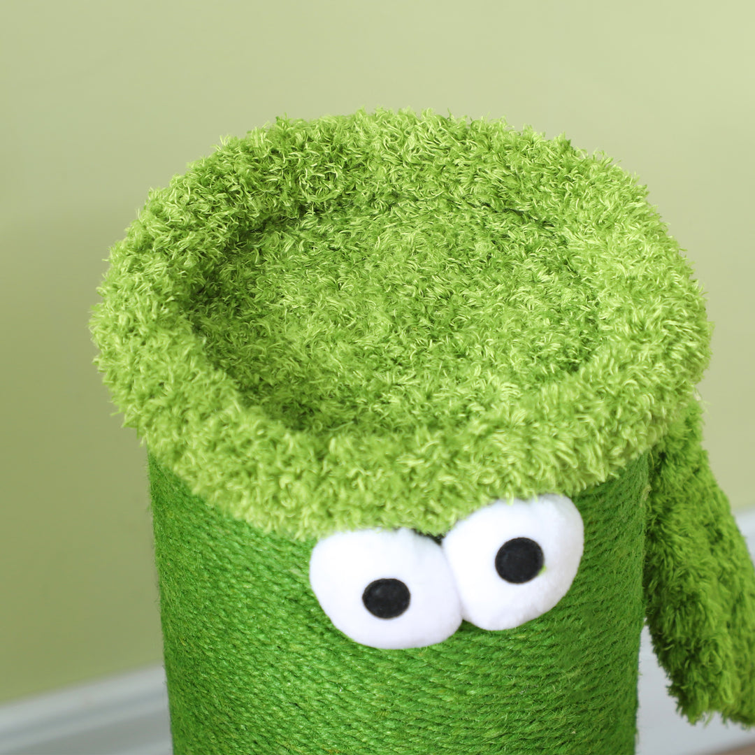 63cm Cat Scratching Post for Indoor Cats, with Sisal Rope Cover, Large Base, Green