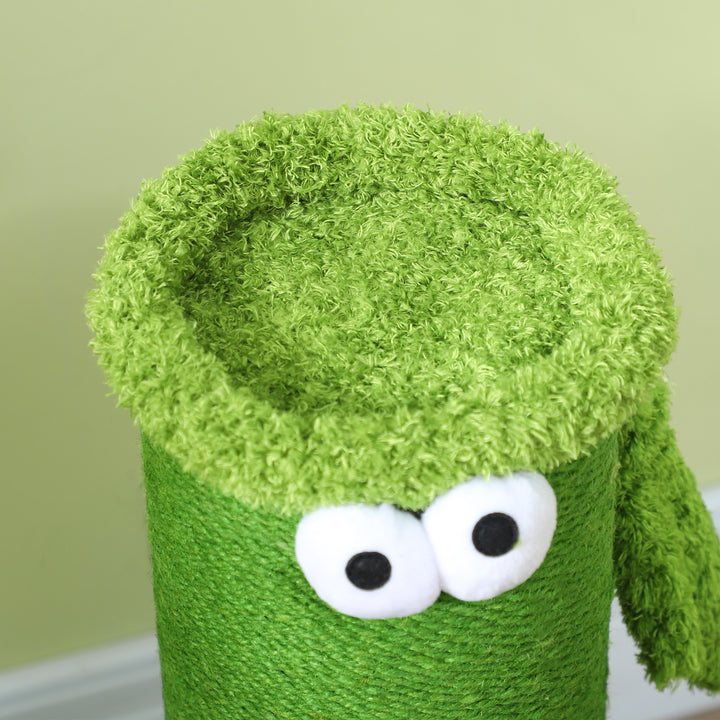 63cm Cat Scratching Post for Indoor Cats, with Sisal Rope Cover, Large Base, Green