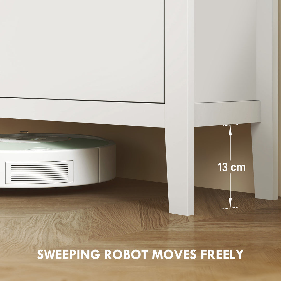 Modern Four-Drawer Shoe Cabinet - White