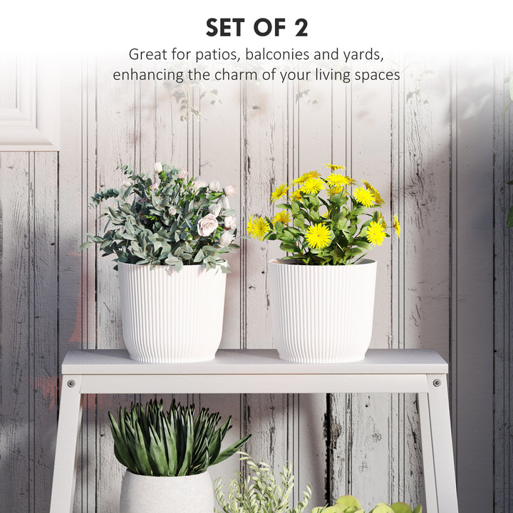 Set of Two Ф22cm Planters - White
