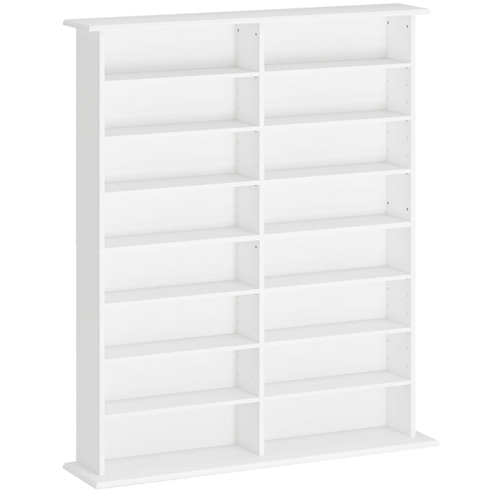 16-Compartment Media Shelf- White