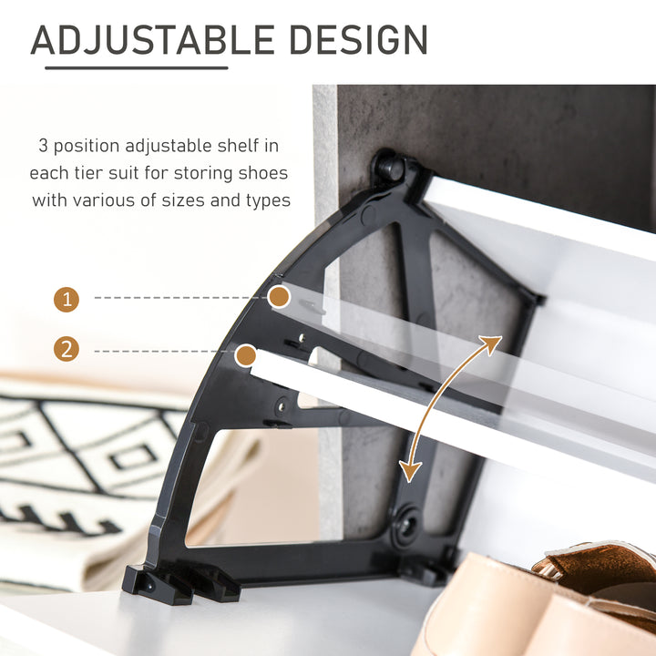 MCL Two Drawer Shoe Cabinet Home Storage Organiser w/ Groove Handles Adjustable Shelves Modern Boxy Rack Hallway Bedroom Furniture