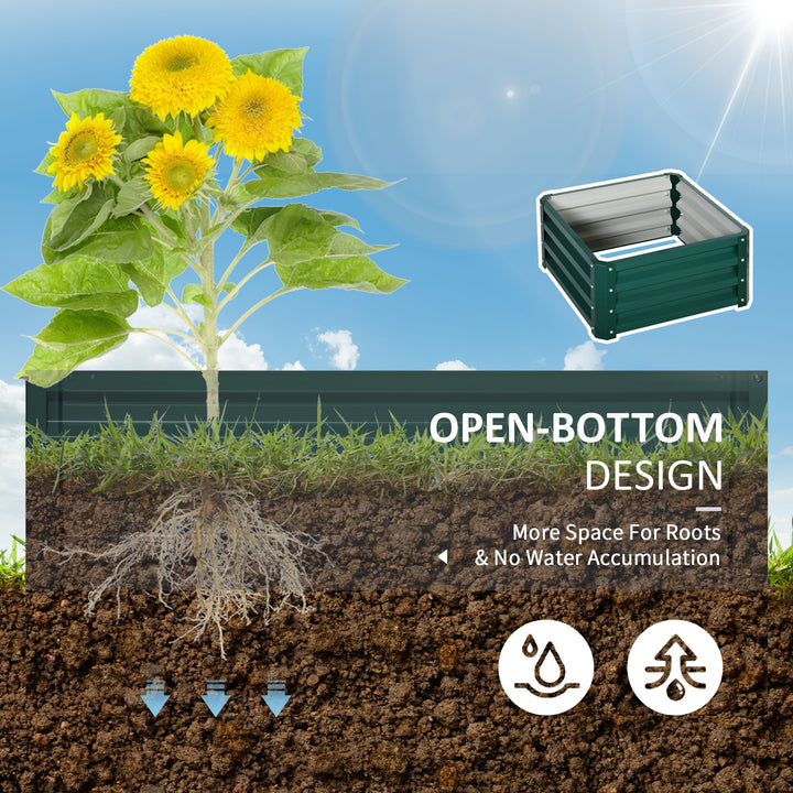 Set of Two 60 x 60cm Steel Planter Boxes - Green