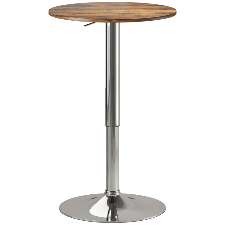 MCL Round Bar Table, 360 Degree Swivel Counter Pub Table with Adjustable Height, for Kitchen, Cafe, Rustic Brown