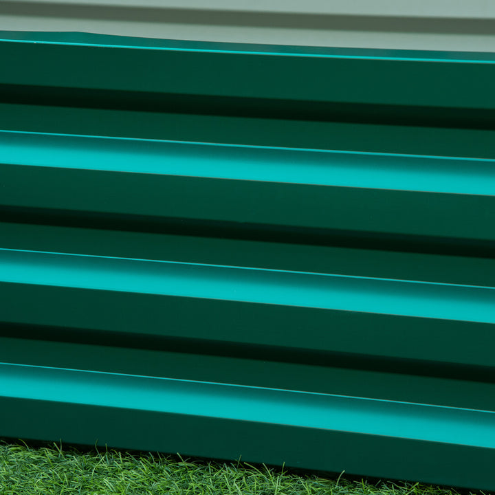 MCL Raised Beds for Garden, Galvanized Outdoor Planters, for Herbs and Vegetables, Use for Patio, Backyard, Balcony, Green