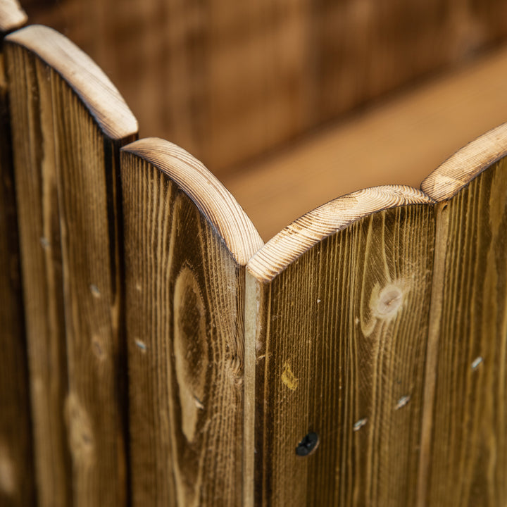 172L Raised Garden Bed, Wooden Rectangle Planter Box, Outdoor Herb Vegetable Flower Pot (120L x 40W x 40H cm)