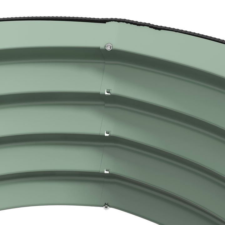 Set of 2 Raised Garden Bed, Metal Planter Box with Safety Edging, Easy-to-assemble Stock Tank, Green