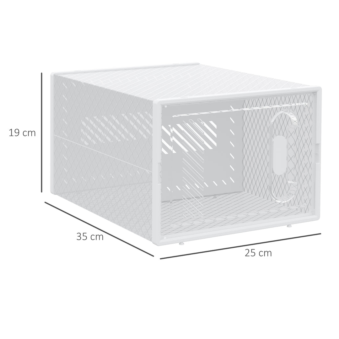 8PCS Clear Shoe Box, Plastic Stackable Shoe Storage Box for UK/EU Size up to 8.5/43 with Magnetic Door for Women/Men, 25 x 35 x 19cm