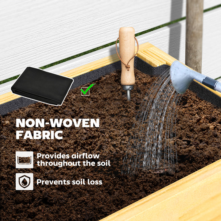 Wooden Raised Garden Bed, Elevated Planter Box with Bed Liner, Drainage Holes and Storage Shelf, Raised Planter for Vegetables, Flowers, Herbs, 100 x 30 x 71 cm, Natural Wood Finish