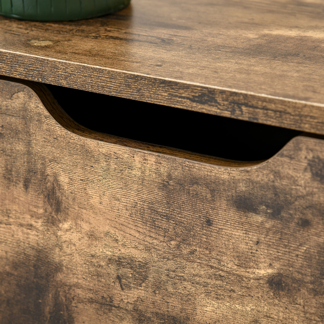 MCL Industrial Shoe Cabinet with 2 Flip Drawers, Narrow Shoe Storage Cabinet for 12 Pairs, Freestanding Slim Shoe Storage Organiser for Entryway, Hallway, Rustic Brown