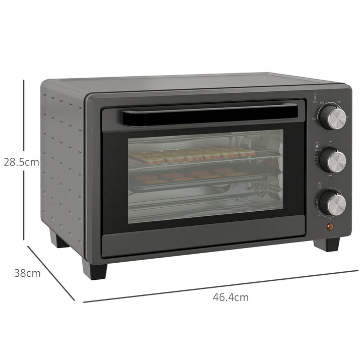 21L Mini Countertop Oven, 100°C-230°C Adjustable Temp - Grey