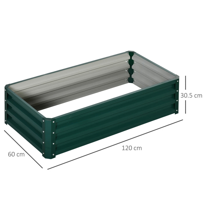 MCL Raised Beds for Garden, Galvanized Outdoor Planters, for Herbs and Vegetables, Use for Patio, Backyard, Balcony, Green