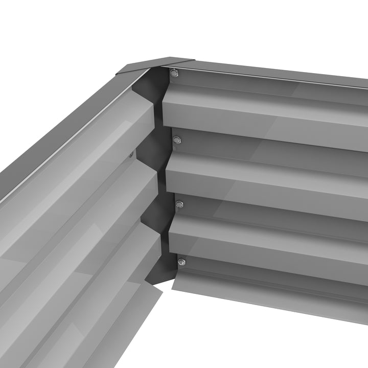 Rectangle Raised Garden Bed Box with Weatherized Steel Frame for Vegetables, Flowers, & Herbs, 120 cm x 60 cm x 30.5 cm, Light Grey