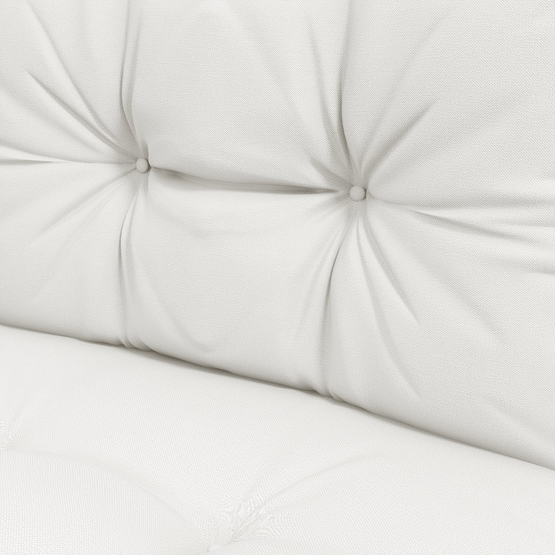 2-Piece Seat Cushions Back Pillows Replacement, Patio Chair Cushions Set for Indoor Outdoor, White