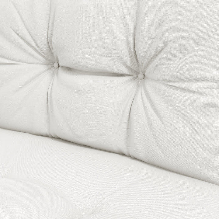 2-Piece Seat Cushions Back Pillows Replacement, Patio Chair Cushions Set for Indoor Outdoor, White