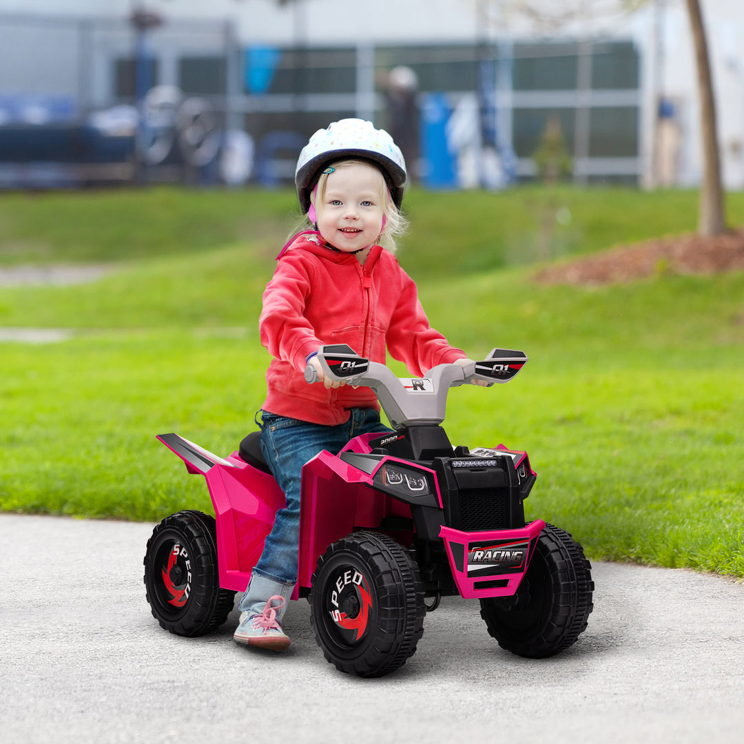 HOMCOM 6V Electric Quad Bike for Toddlers, Wear-Resistant Wheels, Forward and Backward Function, Pink | Aosom UK