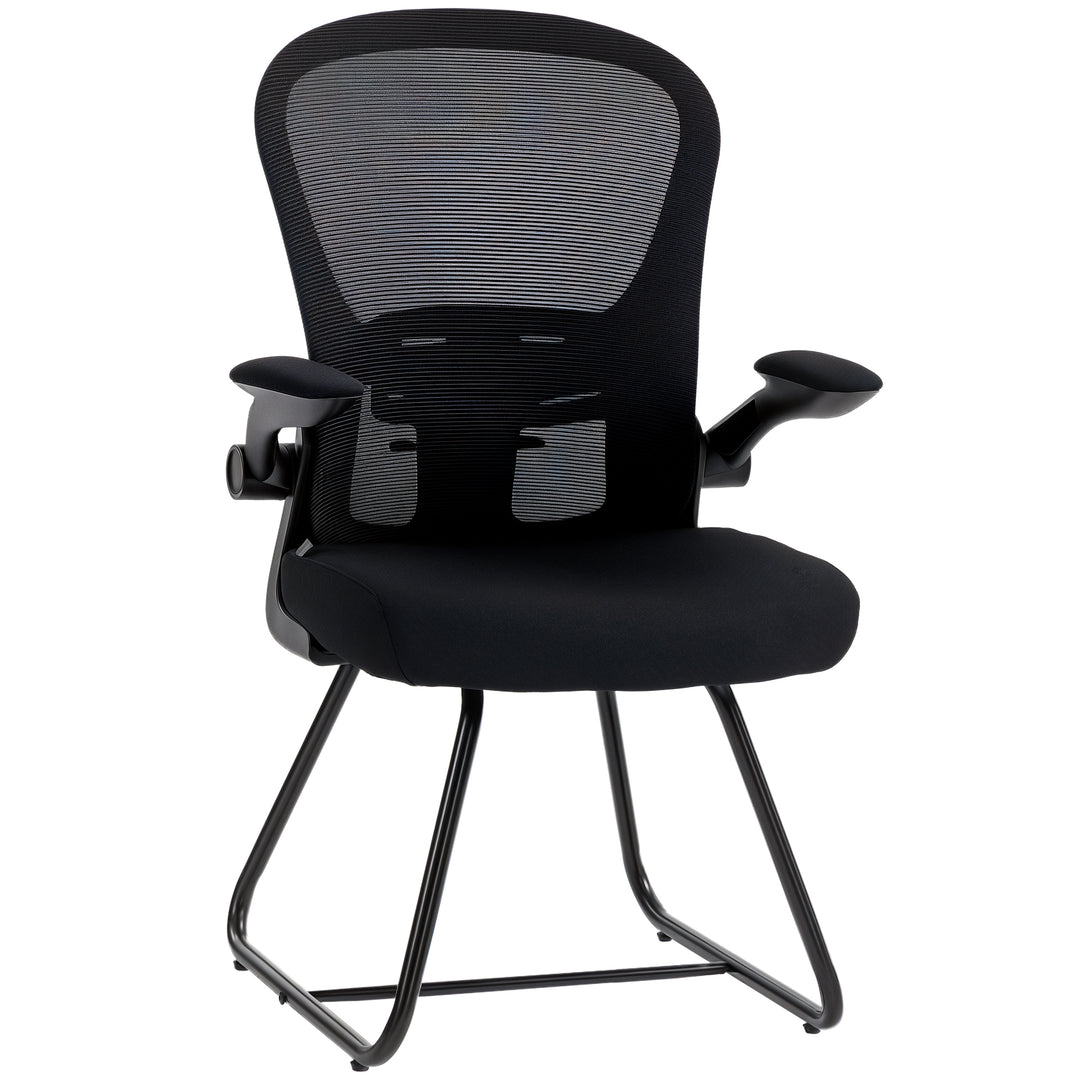 Reception Chair, Conference Meeting Office Chair with Flip-up Armrest,
