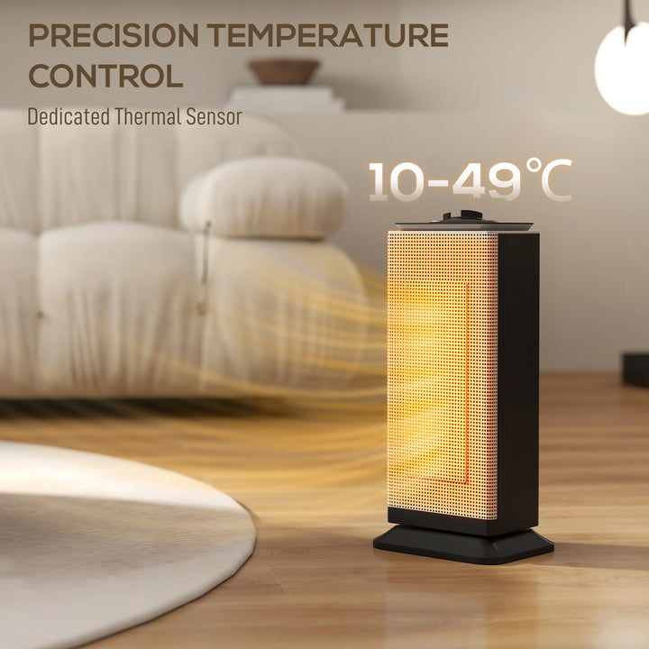 MCL 2000W Ceramic Electric Heater with Fan, Oscillation - Black