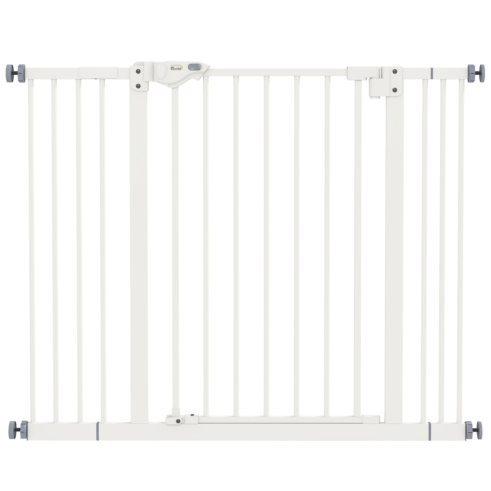 Adjustable Safety Gate w/ Two Extensions, Four Adjustable Screws, White
