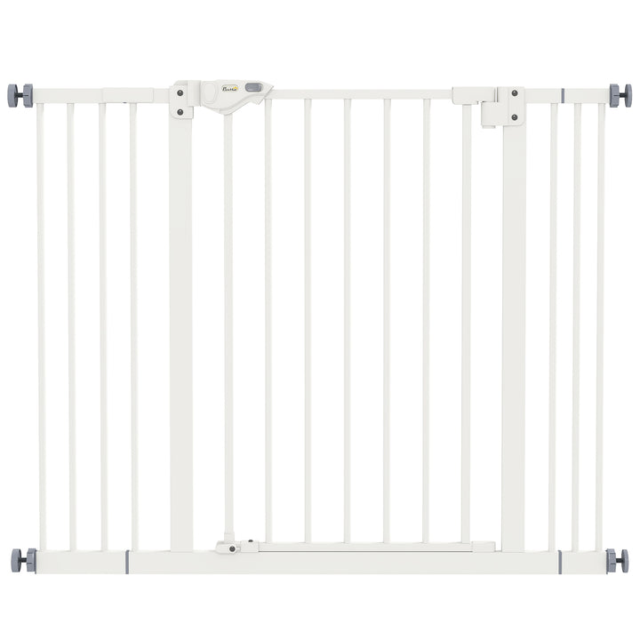 Adjustable Safety Gate w/ Two Extensions, Four Adjustable Screws, White