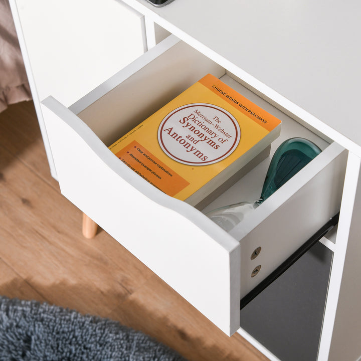 MCL Sideboard Floor Cabinet Storage Cupboard with Drawer and Solid Wood Legs for Bedroom, Living Room, Entryway, Grey