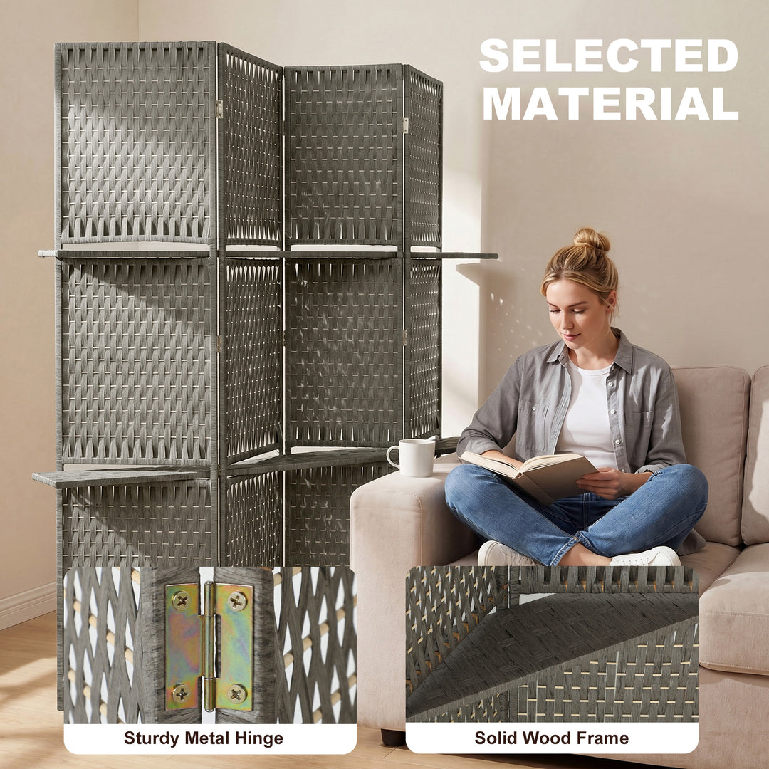 Wave Fibre Freestanding Folding Privacy Screen Panels, Room Divider, G