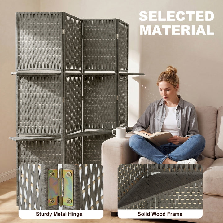 Wave Fibre Freestanding Folding Privacy Screen Panels, Room Divider, G