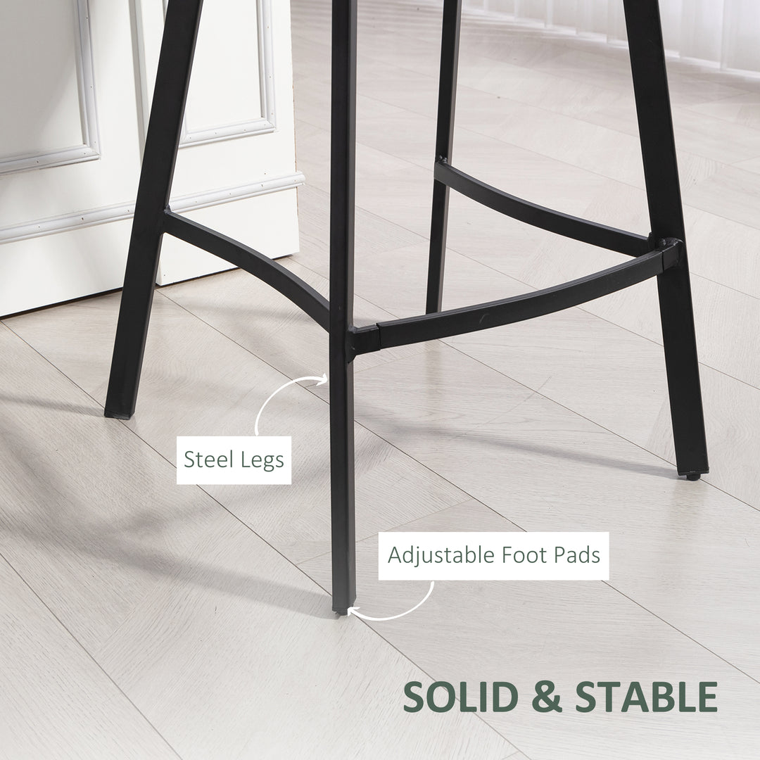 MCL Bar Stools Set of 2, PU Leather Dining Stools with Backrest, Footrest, for Kitchen, Counter, Breakfast Bar, Green