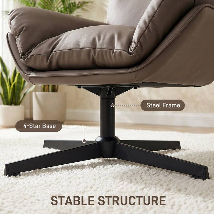 Accent Chair with 360 Swivel Armchair for Living Room with Padded Cush