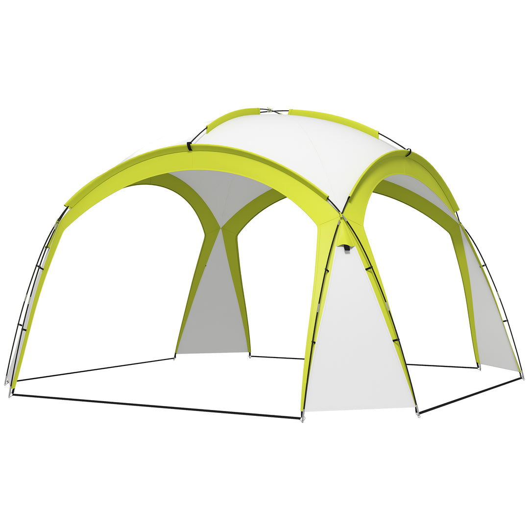 3.5 x 3.5M Camping Gazebo, Outdoor Event Shelter Dome Tent Garden Sun Shelter Patio Spire Arc Pavilion Camp Sun Shade Tent for 6-8 Person, Green