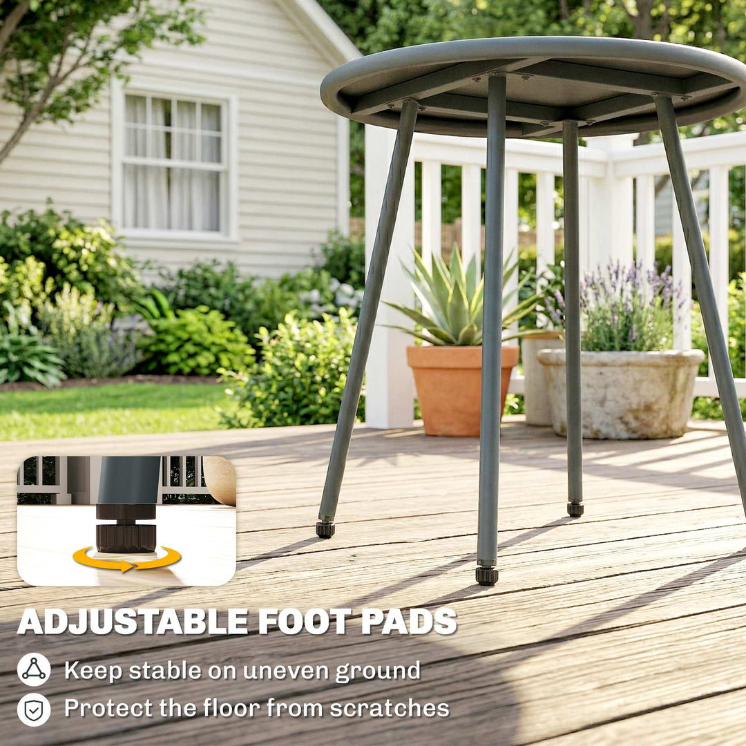 3 Piece Rattan Bistro Set, Outdoor Garden Furniture Set with 2 Chairs,