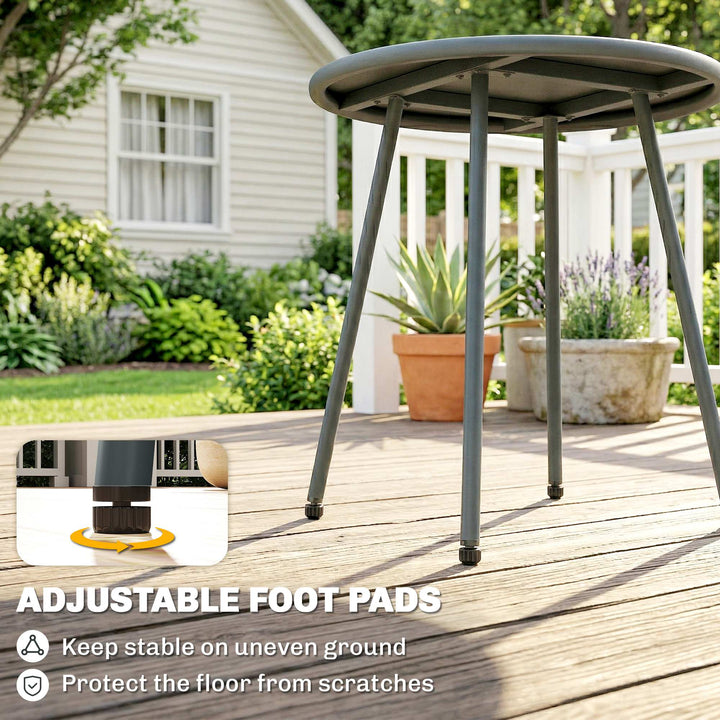 3 Piece Rattan Bistro Set, Outdoor Garden Furniture Set with 2 Chairs,