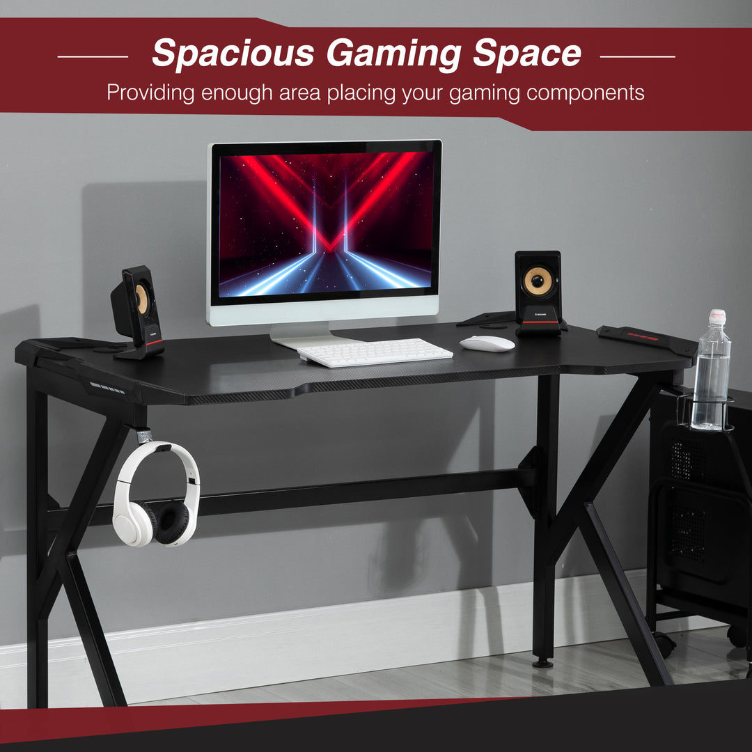 Gaming desk with Cup Holder Headphone Hook Feet Adjustable 120 x 66 x - view 4