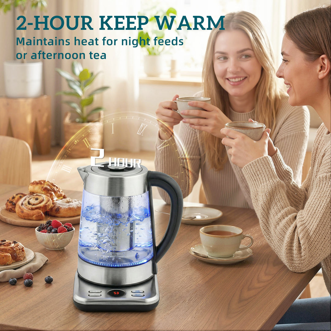 Electric Kettle, 1.7L Fast Boil 3KW Water Kettle with UK Strix Thermos