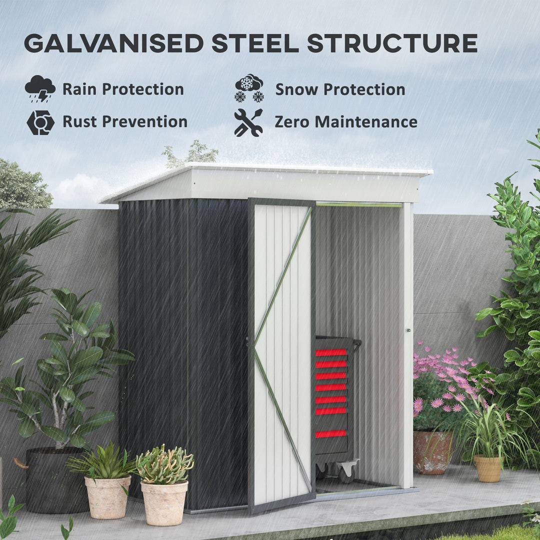 Outsunny Metal Garden Shed, Outdoor Lean