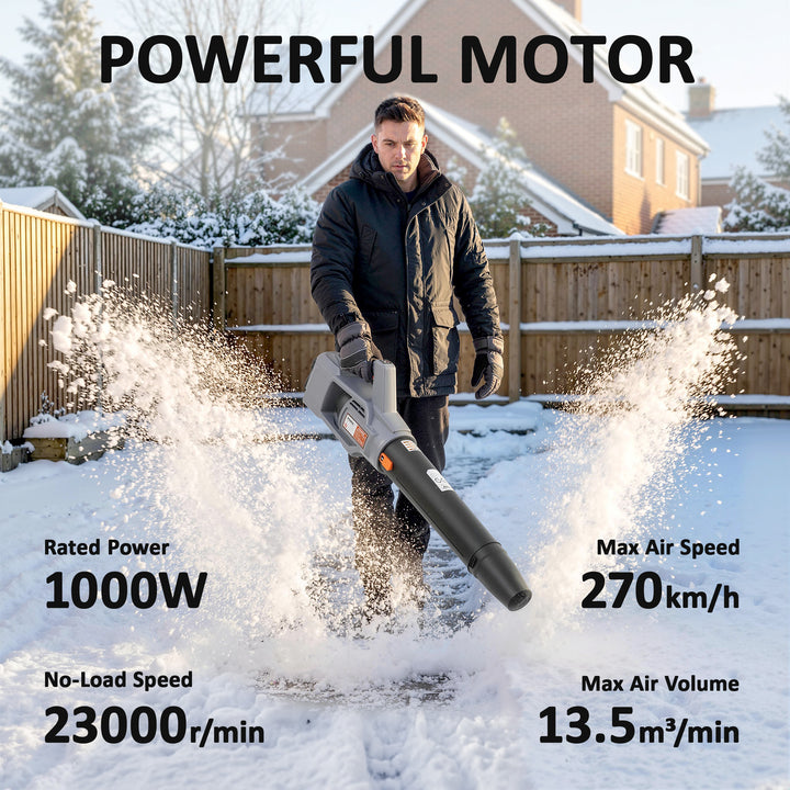 Leaf Blower Cordless with 2 x 4000mAh Batteries &amp; Charger, 36V Lightwe