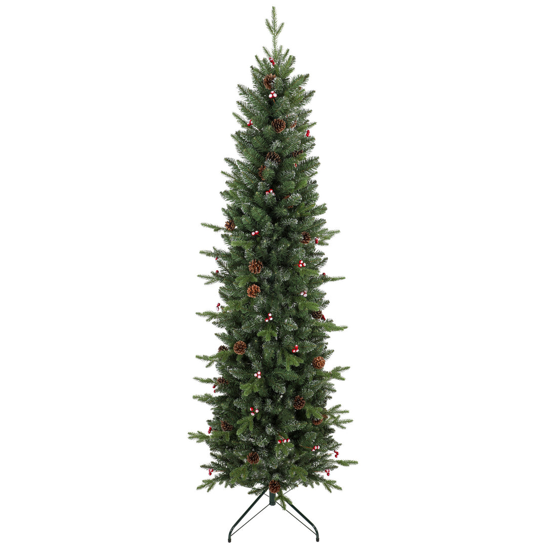 Slim Gracious Pine Xmas Tree, 7ft/210cm Artificial Christmas Tree