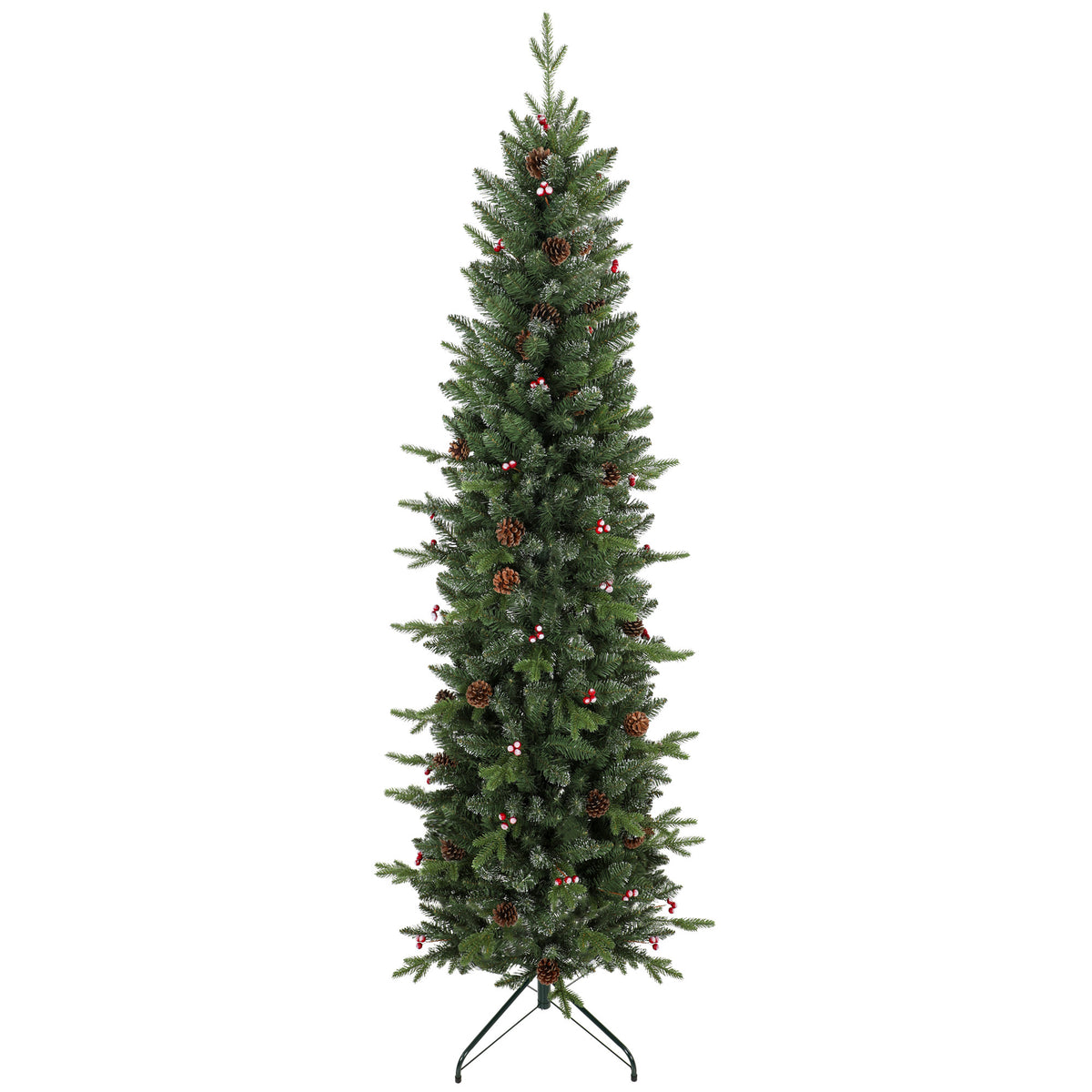 Slim Gracious Pine Xmas Tree, 7ft/210cm Artificial Christmas Tree