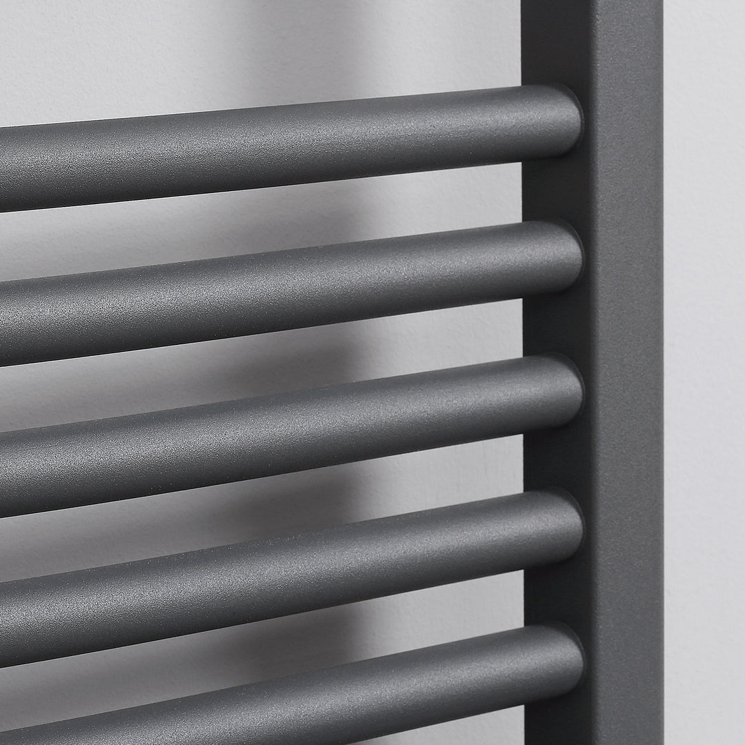 Curved Heated Towel Rail, Hydronic Bathroom Ladder Radiator Towel Warmer For Central Heating 600mm x 1200mm, Grey
